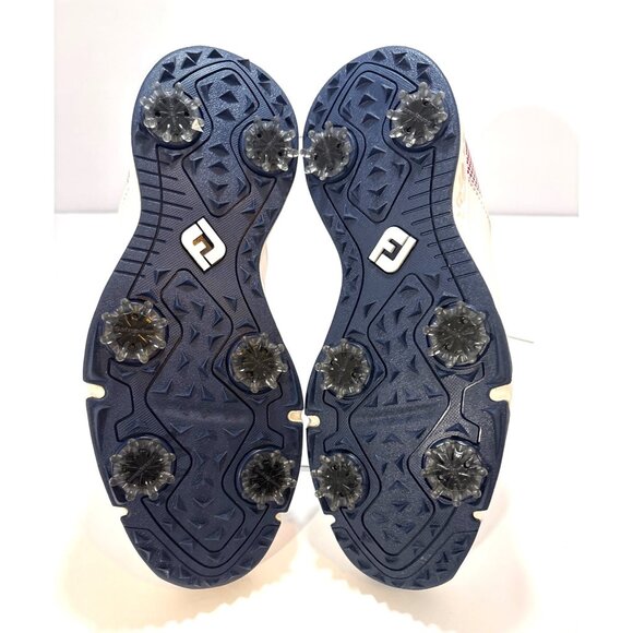 FootJoy DNA Helix Womens 6M Golf Shoes White With Red & Navy Accent Spiked Sole - Picture 6 of 8